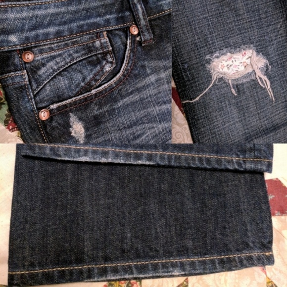 Vintage Level 99 Distressed Boho Bootcut Jeans 31 - Picture 4 of 6